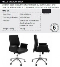 Pelle Medium Back Chair Range And Specifications